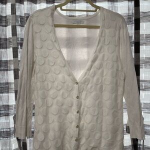 New York & Company Cream Knit Cardigan